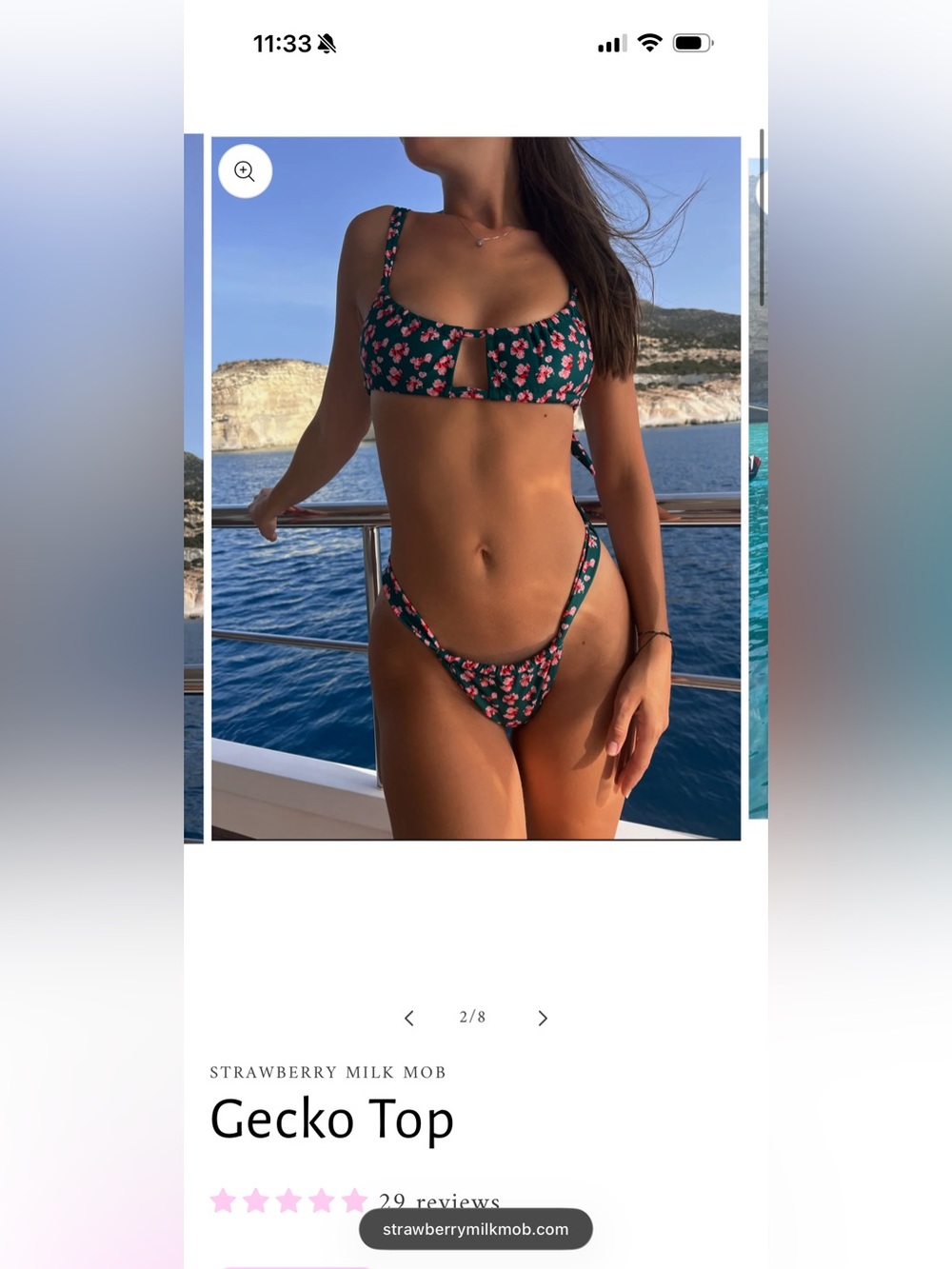 BNWT Strawberry Milk Mob Gecko Bikini (L Top, S bottoms)